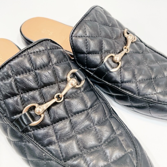 275 Central Quilted Leather Mule Loafers – Black Slip-On Slides (Style 779M) - Picture 6 of 8